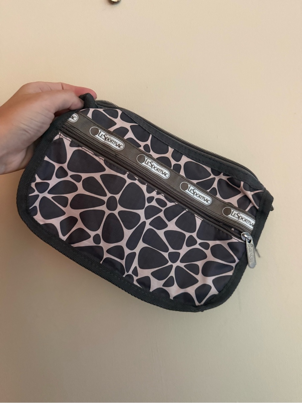 LeSportsac Black and White Patterned Cosmetic Wristlet
